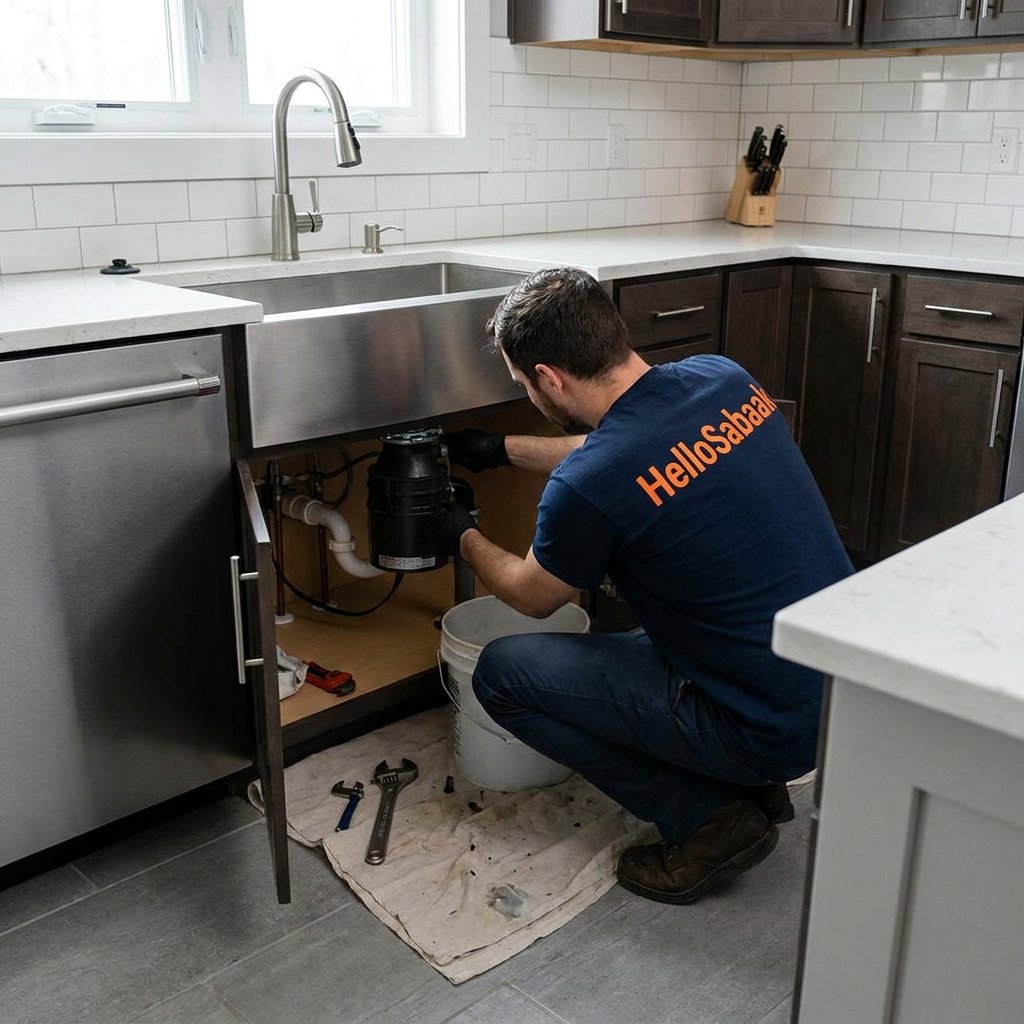 Plumber Installing Garbage Dispo 202608010041